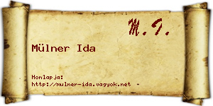 Mülner Ida névjegykártya